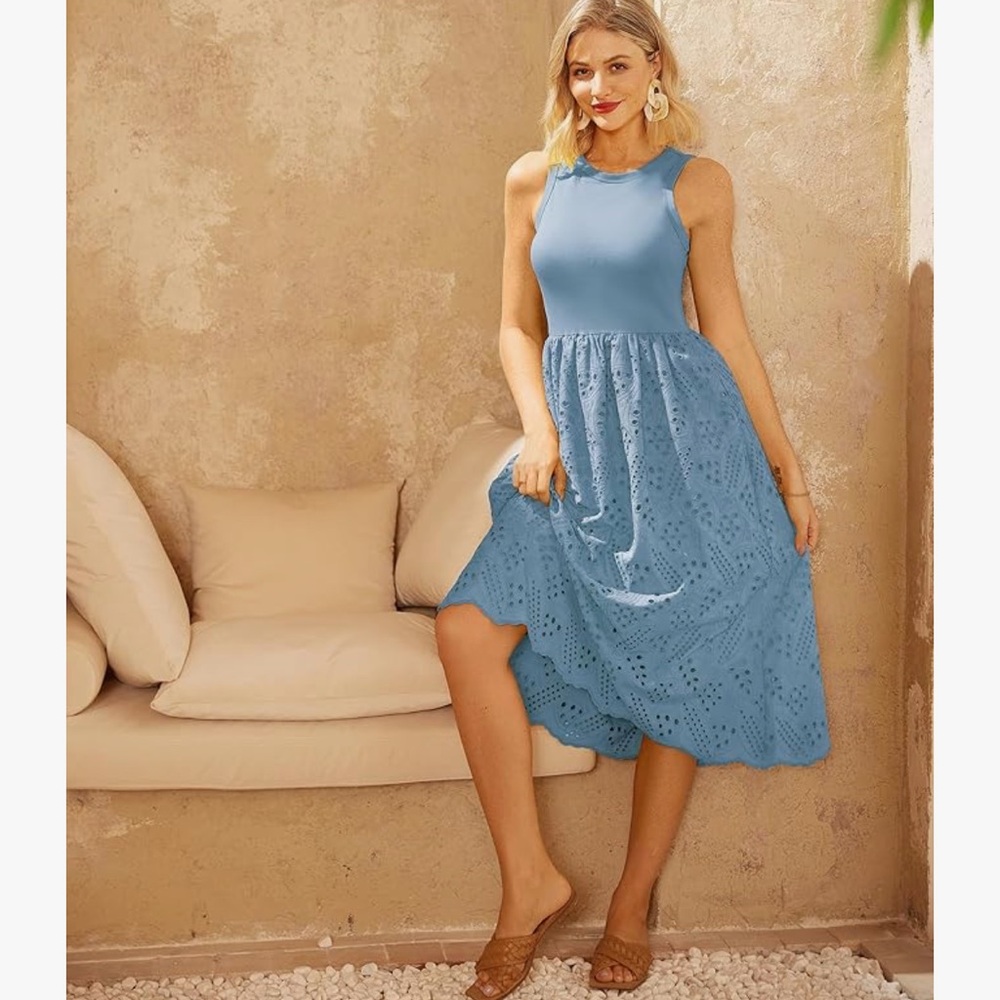 Grace Karin Blue Midi Dress